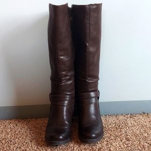 Natural Soul by Naturalizer, high heel boots, brown, size 9